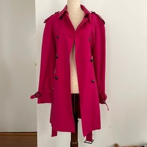 ST. JOHN magenta trench coat